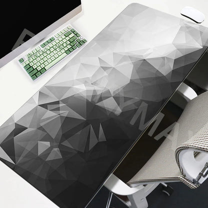 Large Mouse Mat Black And White Mousepad Gaming Mousepads 39.3x19.6in Rubber Keyboard Mats Abstract Desk Pad Office Mouse Pads