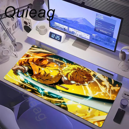 Anime Large Mouse Pad Demon Slayer Nezuko Cute Mousepads Kawaii Table Mats Office Accessories Deskmat Rubbe Lockedge Mouse Mat
