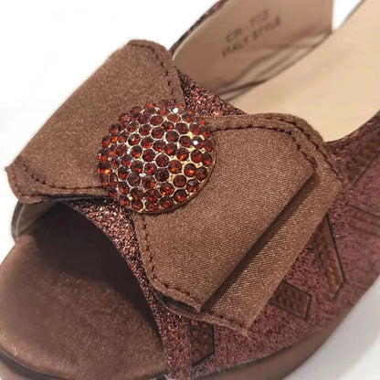 Sandals Woman Summer 2024 New Arrival Specially Designed Black African Women's Round Toe High Heels Suitable for Wedding Party