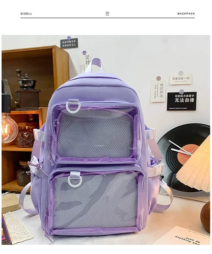 Japanese Kawaii Itabag Women New 2026 Transparent Backpack Women Large Capacity Ita Backpack School Bags for College Student JK