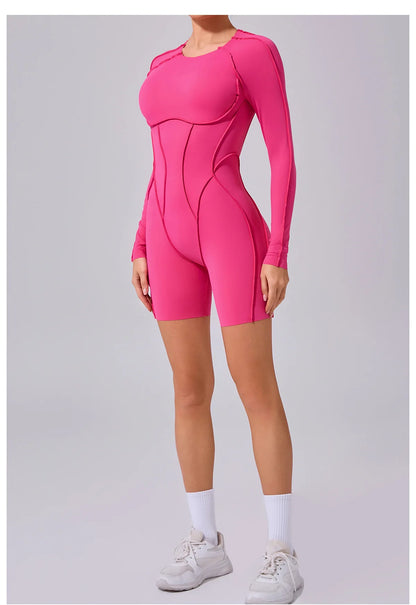 Women's Sports Jumpsuit Kit Yoga Fitness Bodysuit Hip-lifting Open Back Tight High Elasticity Outdoors Gym Workout Sexy Clothes