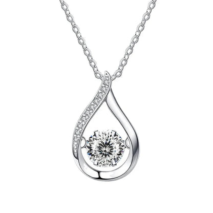 VVS1 D Color Moissanite Necklace For Women Fine Jewelry with GRA 925 Sterling Sliver Chain Plated 18k White Gold