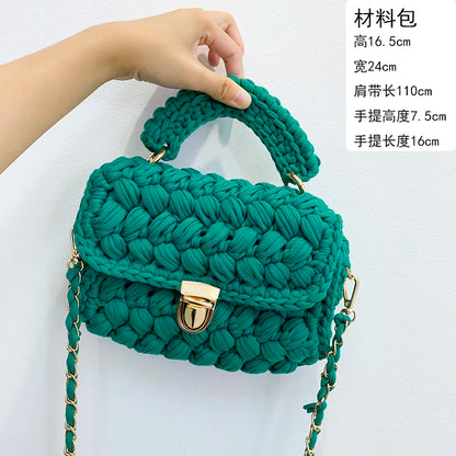 New Rope Woven Women Handbags Designer Knitting Chains Shoulder Crossbody Bag Casual Lady Hand Bags Small Flap Purses