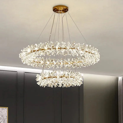 French crystal chandelier, romantic firefly, snowflake, light luxury, modern creativity, warm bedroom, dining room chandeliers
