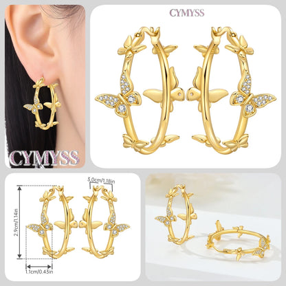 Original 925 Sterling Silver Heart Vintage Luxury Earrings Fashion 18K Gold Hoop Earrings for Women Piercing Jewelry Aretes 2026