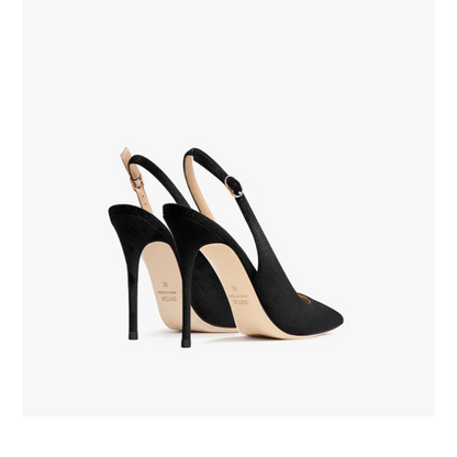 Women's Heeled Sandals New Black Suede Pointed Toe Stiletto Pumps Luxury Gladiator High Heels Elegant Sexy Party Wedding Shoes