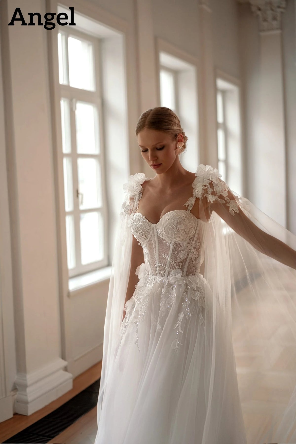 ANGEL Princess Lace Wedding Dresses 2026 Applique Luxury Long Bride Dress A-line Tulle Sexy Bridal Gown Vestidos De Novia Custom