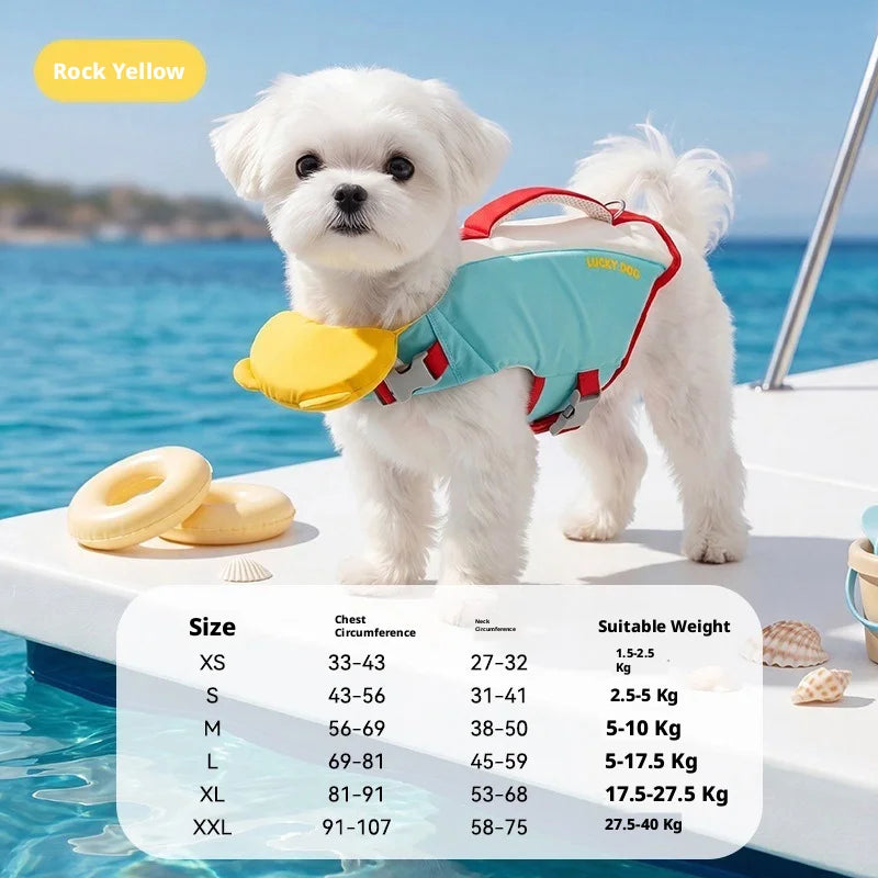 Shineknot Dog Life Jacket Bear Chin Buoyancy Vest Rescue Clothes For Small Medium Dogs Lake Coastal Summer Outdoor Water Sport