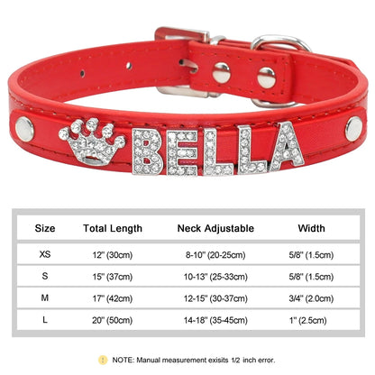 Personalized Small Dogs Chihuahua Collar Bling Rhinestone Dog Collars Free Custom Pet Dogs Cats Name Charms Pet Accessories
