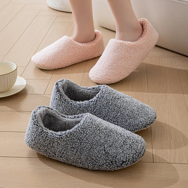 Casual Plush Women's Slippers Home Luxury Designer Woman Shoes Flat Winter Indoor Ankle Boots Trend Slides Elegant Footwear Soft