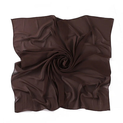 90*90CM Headwrap Heavy Chiffon Square Scarf Muslim Hijabs Women Underscarf Fashion Casual Plain Color Hijab