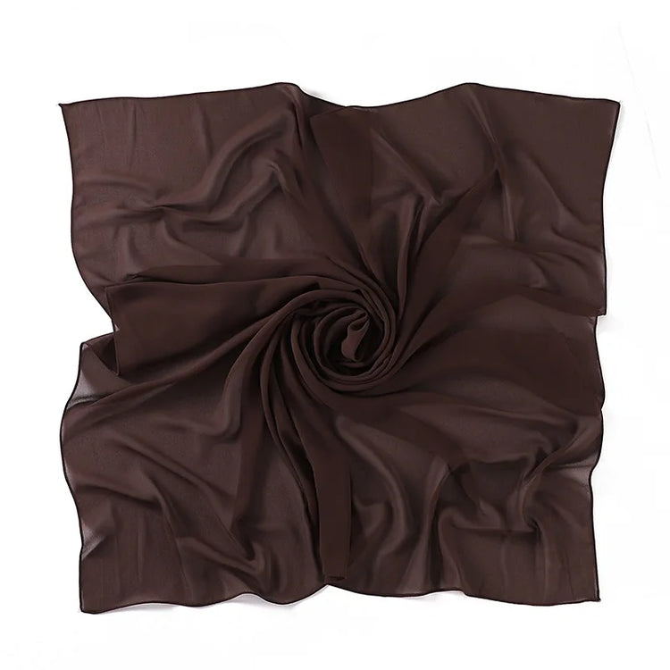90*90CM Headwrap Heavy Chiffon Square Scarf Muslim Hijabs Women Underscarf Fashion Casual Plain Color Hijab
