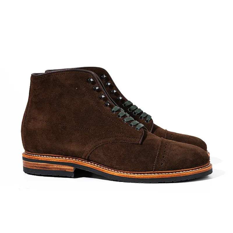 New Handmade Cow Suede Leather Men Shoes Vintage British Autumn Winter Business Ankle Boots Work Tooling Motorcycle Boots