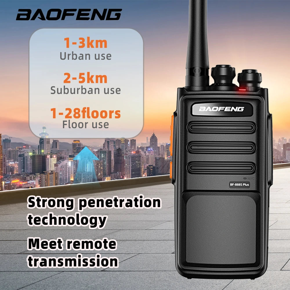6-Pack Baofeng Walkie Talkie BF-888S PLUS 16CH 3-5km Long Range with Multi-unit Charging Portable Handheld Radio BF-888S Upgrad