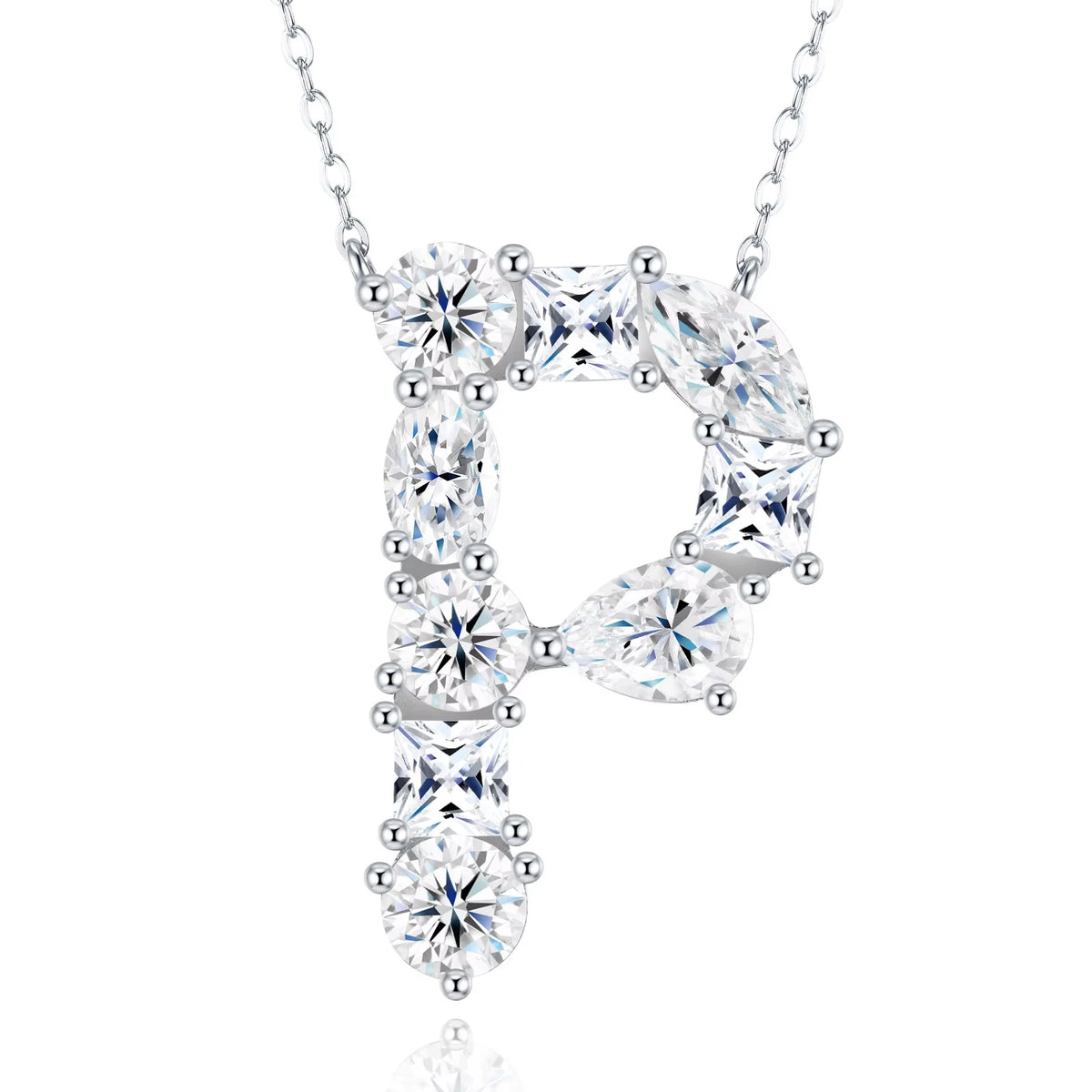 Fashion 26 Letter Man Women's Moissanite Custom Name Necklace 925 Sterling Silver Moissanite Diamond Pendant Necklace Gift
