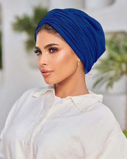 Solid Color Threaded Headscarf Wrapped Design With High Elasticity Suitable For Various Head Circumferences