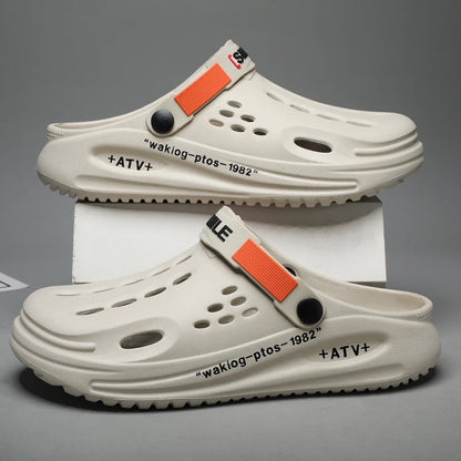 Men's Slippers EVA Hole Men's Sandals Non-Slip Slippers Thick Soft Platform Casual Slides Fashion Mules Shoes Outdoor Big Size