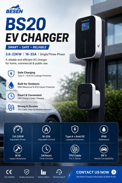 Mode 3 22KW 3 Phase EV Charger Level 2 Electric Car Charging Station