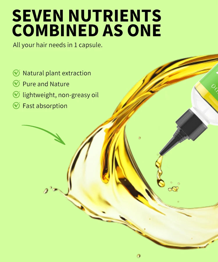 7-IN-1 Hair Oil Rosemary Hair Oil Strengthening Thick Hair Oil Batana Castor Nourishing Moisturizing Smoothing Anti Hair Loss