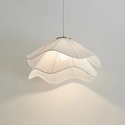 Nordic Minimalist Wabi Sabi Creamy Wind Fabric Chandelier Living Dining Room Bedroom Pendant Lights Home Hanging Lamp Fixture