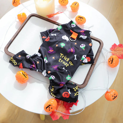 Girl Halloween Pajamas Apparel For Small Dogs Chest Closed Pet Indoor Home Wear Clothes Overall Tracksuit Chihuahua Yorkshire