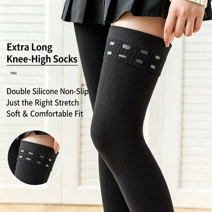 1/2Pcs Extended Over Knee High Socks Silicone Anti Slip High Tube Cotton Socks High Elasticity Loose Oversized Women's Stockings