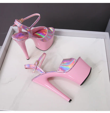 Platform Shoes for Women 2023 Designer Luxury Strip Pole Dance Heels Dance Shoes Red Pink Sandals Women Summer Elegant 20cm High