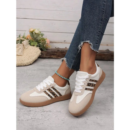2026 Women Spring Sneakers Brand Classical Outdoor Casual Shoes Luxury Designer Leopard Print Comfort  Flat Shoes