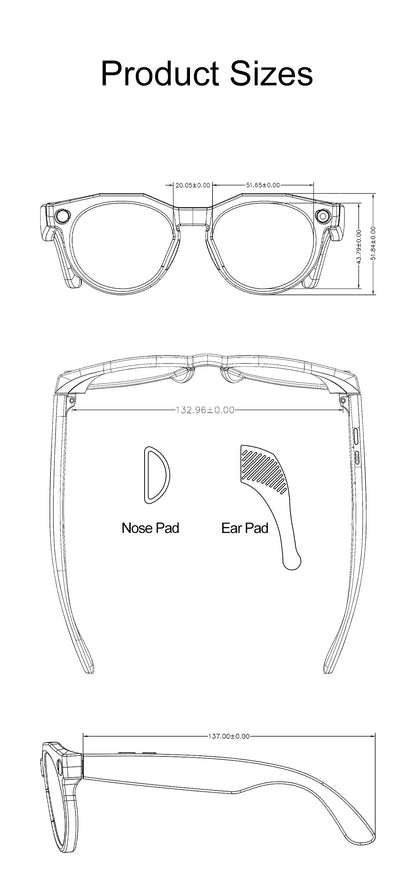2026 New AI Smart Glasses 8MP Camera 1080P Video Shooting Real-time Translation SI BT Call Music Play Voice Recording Sunglasses