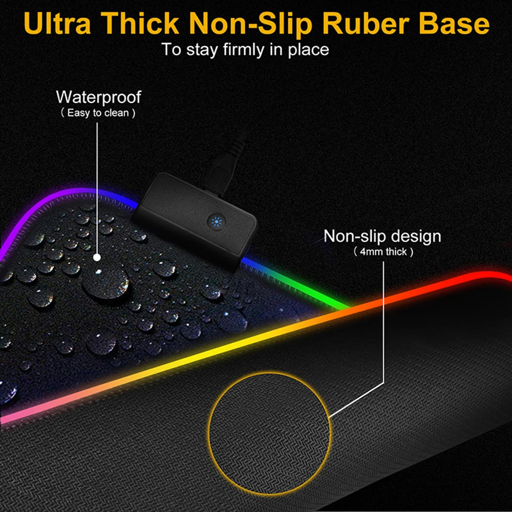 Dj Console Table Computer Desk Pc Mat Extra Large Mouse Pad XXL Carpet Led Large Mousepad Mice Mats with Backlight Keyboard Pad