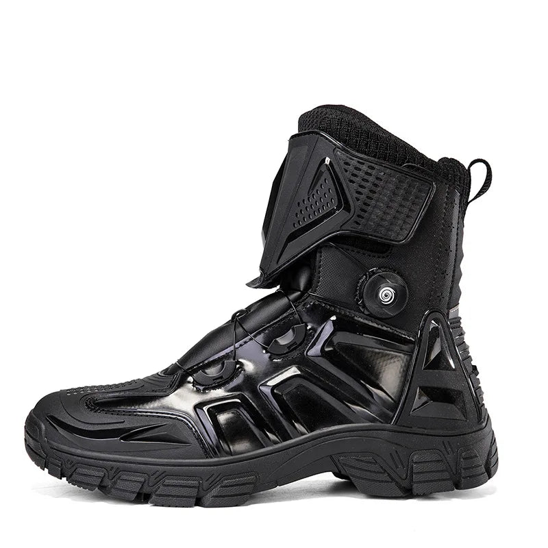 New Men's Motorcycle Boots Outdoor Waterproof TPU Protective Men Motorcycle Shoes Anti-slip Biker Motocross Riding Boot 1133