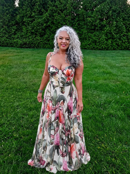 Women's Vacation Maxi Dress Sexy Floral Print Sweetheart Neck Sleeveless Evening Gowns Back Tie Up Robes New Summer Lady Dresses