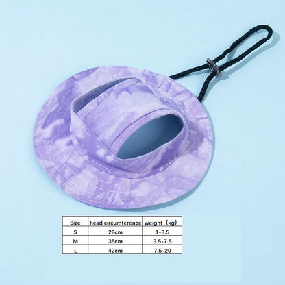 Pets Hat with Ear Holes Adjustable Baseball Cap for Medium Small Dogs Summer Dye Cats Sun Cap Pet Outdoor Hat Pet Supplies