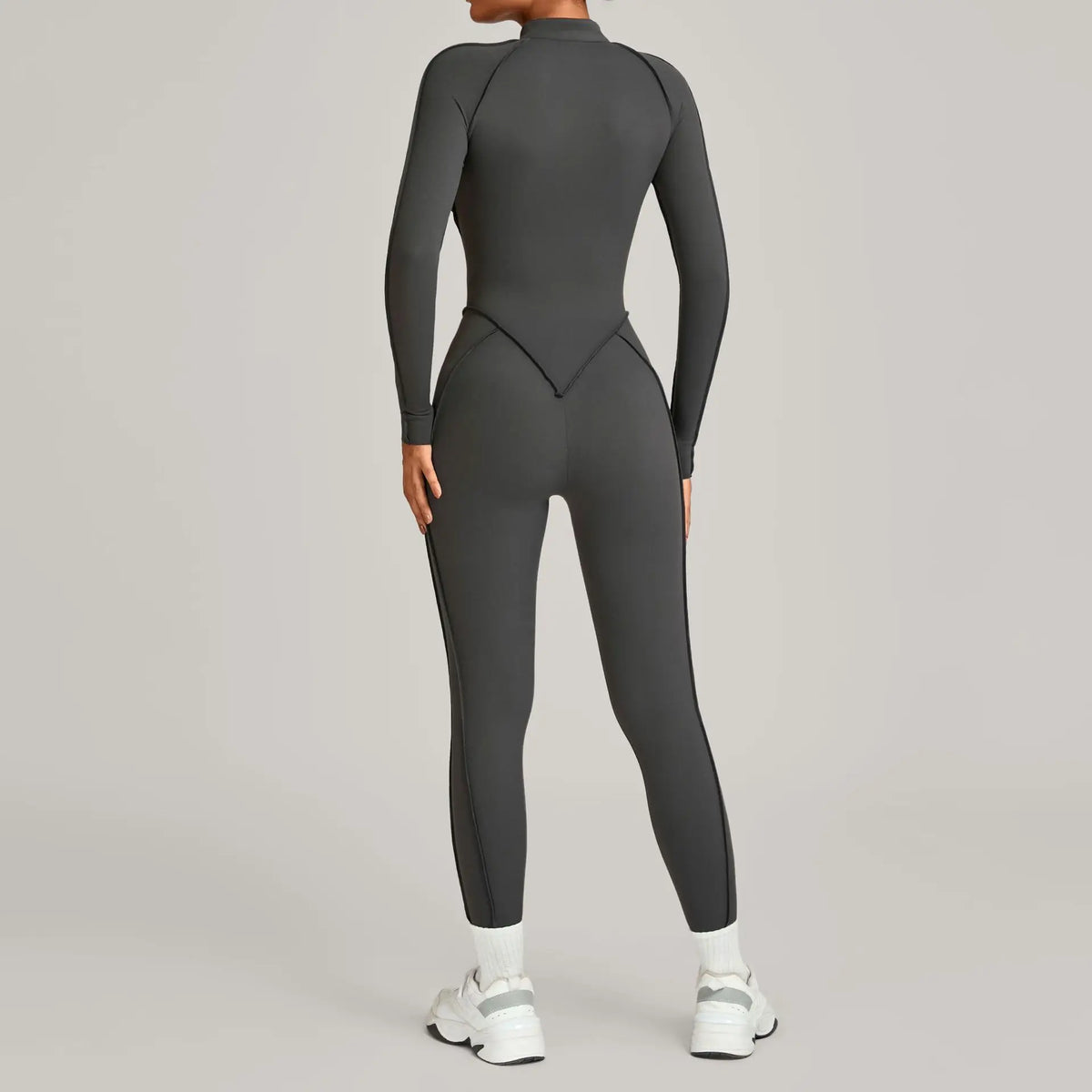 Women's Winter Yoga Jumpsuits Sports Fitness Hip-Lifting Slimming One-piece Zipper Long-Sleeved Outdoor Gym Workout Bodysuits