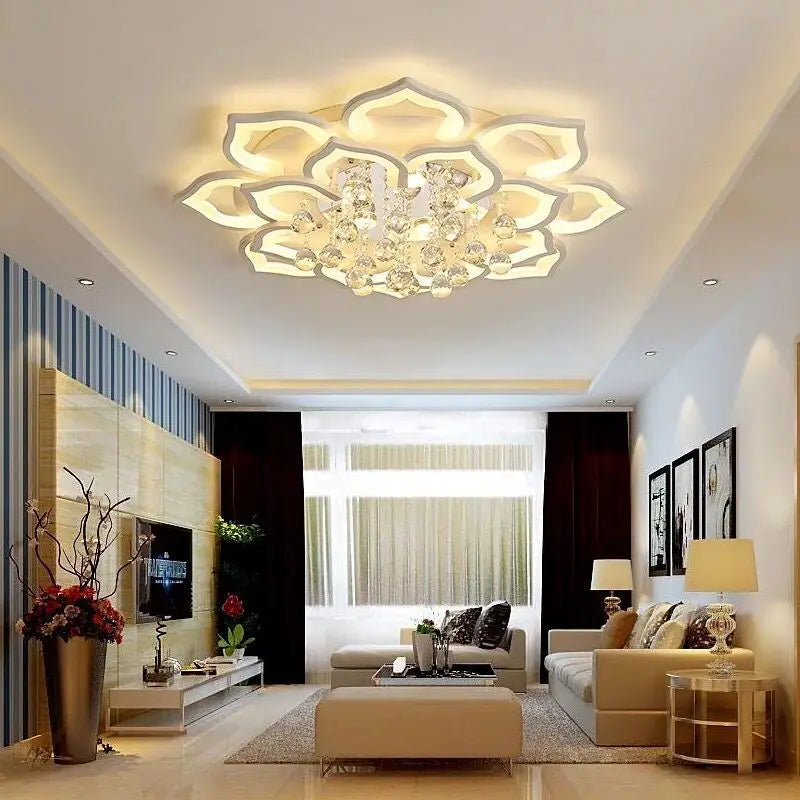 Modern Crystal Creative Ceiling Lamp Luxury Chandelier for Living Room Bedroom Kitchen Foyer LED Indoor Lighting Luster Fixture