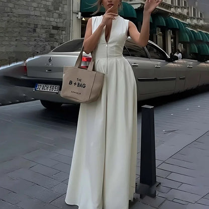 2026 Casual Jumpsuits For Woman Romper Playsuit Women's Clothing Temperament Commuting Simple Style Loose Sleeveless Solid Color