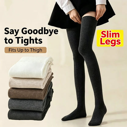 1/2Pcs Extended Over Knee High Socks Silicone Anti Slip High Tube Cotton Socks High Elasticity Loose Oversized Women's Stockings
