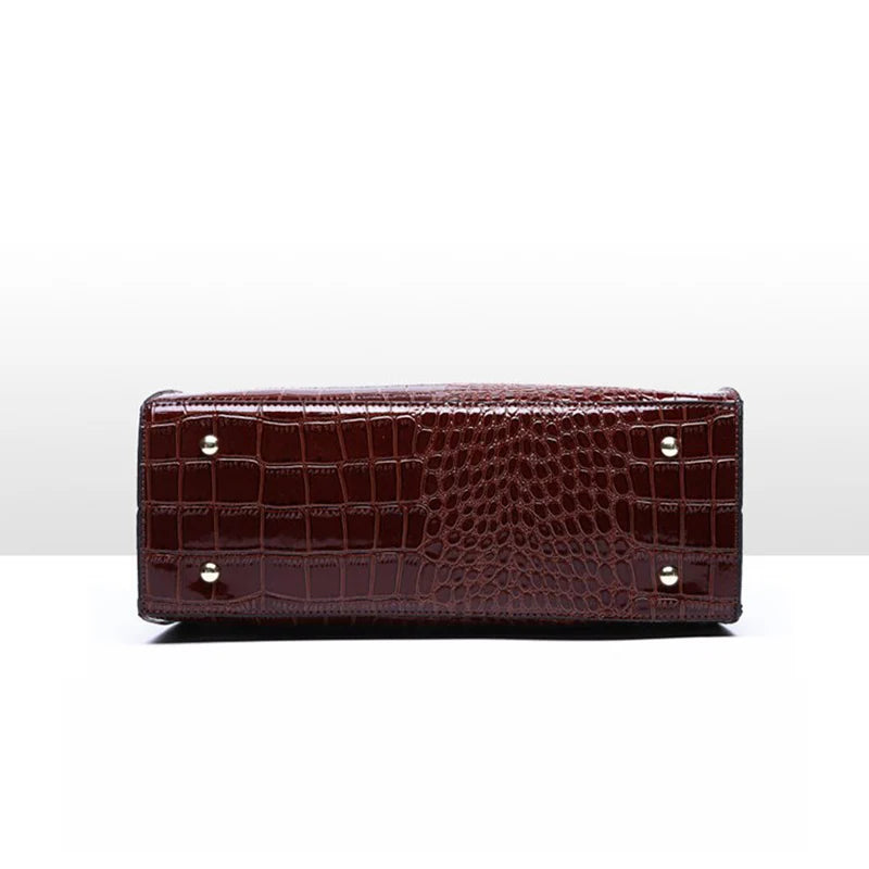 Patent Leather Women Messenger Bags Crocodile Female Crossbody Shoulder Hand Bags for Women High Quality Ladies Handbags
