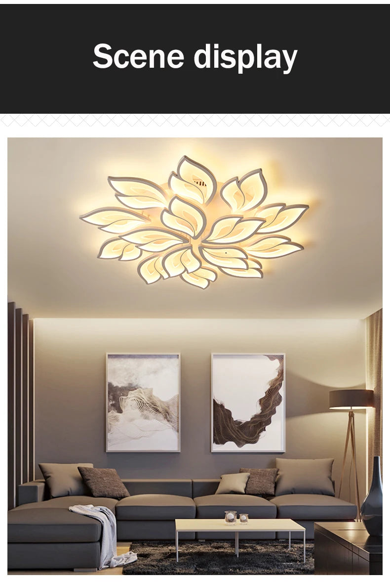 Modern LED Ceiling Chandeliers Light for Living Dining Room Bedroom Ceiling Lamps  With Remote Control Dimmable Lights Fixtures