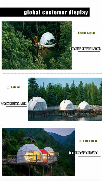 Luxury Geodesic Dome Tent Glamping Resort Accommodation Transparent Bubble House Outdoor Hotel Camping Tent Custom Size