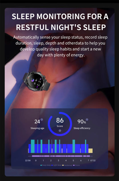 LIGE With Earbuds Bluetooth Headset Smartwatch Women Speaker Tracker Music Sport Watch Men Waterproof Smart Watch AMOLED Screen