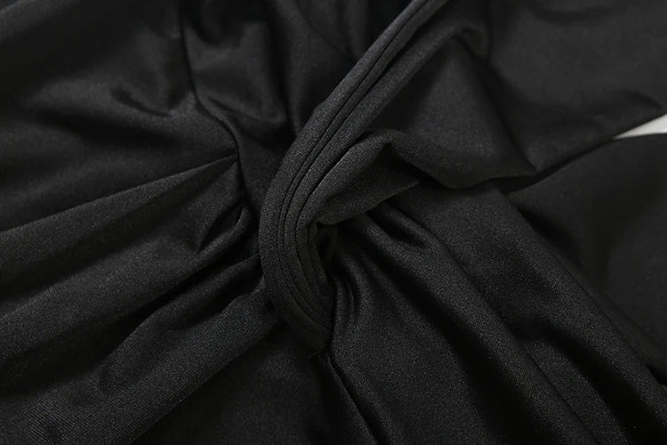 Weird Puss Ribbon Halter Romper Women Backless Patchwork Sleeveless Elastic Workout Activewear Midnight Activity Slim Playsuits