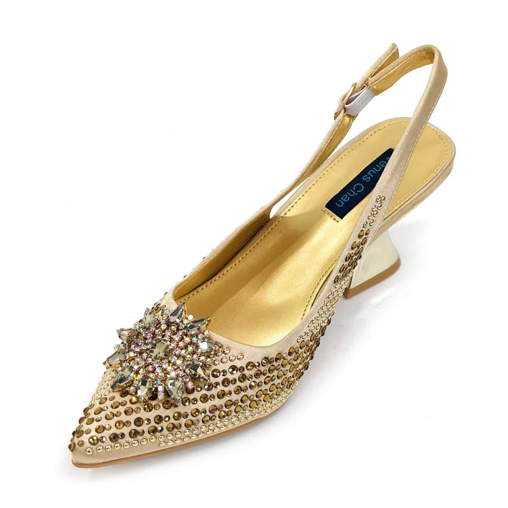 Italian Design Evening Shoes And Bag Paired With Handmade Petal Clutches Pointed Toe High-Heel Shoes For Women Party Shoes