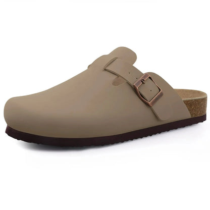 Crestar Cork Suede Mules Slippers For Women Fashion Men Clogs Shoes Classic Cork Antislip Outdoor Slippers With Arch Support