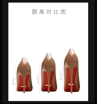 Woman Shoes 2025 Luxury Brand Red sole Pumps Red Bottom Pointed Toe Designer High Heels Party Elegant Fashion Ladies Shoes 12cm