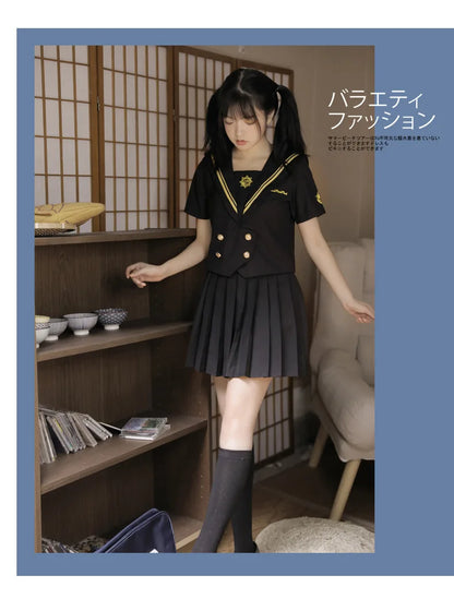 Japanese School Uniforms Student Plus Size S-3xl Student Girls Costume Cute Women Sexy JK Suit Sailor Blouse Pleated Skirt Set