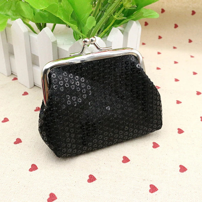 Sequins Decor Coin Purse, Women's Stylish Kiss Lock Storage Bag For Lipstick & Key, For Carnaval Party Use & For Music Festival