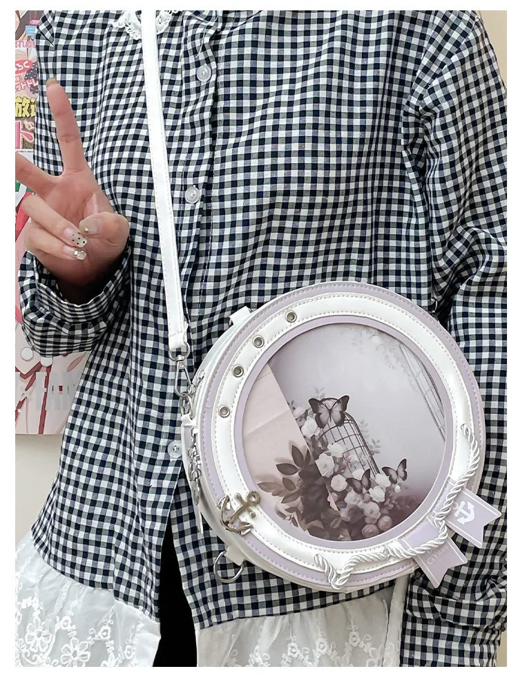 2026 New Sweet Y2k Aesthetic Shoulder Bags Women Kawaii Fashion Casual Backpacks Trendy transparent Travel Crossbody Ita Bags