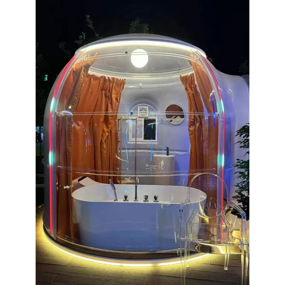 Clear Igloo Geodesic Dome Bubble Tent Detachable Modern Design Aviation Aluminum Alloy Sound Heat Insulation Bubble House