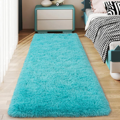 VIKAMA Ultra-Soft Running Rug Bedroom & Hallway Anti-Slip Mat Fluffy Plush Bedside Dormitory Carpet Home Decor